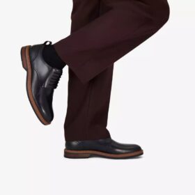 Aldwin Lace – sorte skinn-Oxfords for menn