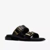 Ariany Bay flate sandaler i svart skinn for damer