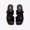Ariany Bay flate sandaler i svart skinn for damer