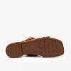 Ariany Bay flate sandaler i tan-farget skinn for damer