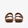 Ariany Bay flate sandaler i tan-farget skinn for damer