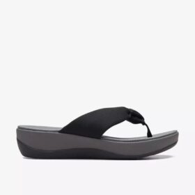 Arla Glison svarte Fabriccloudsteppers™-Flip-flops for damer