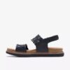 Arwell Glide svarte kombinasjonsflate sandaler for damer