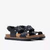 Arwell Glide svarte kombinasjonsflate sandaler for damer