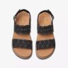 Arwell Glide svarte kombinasjonsflate sandaler for damer