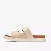 Arwell Step flate sandaler i kremfarget skinn for damer