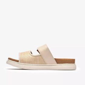 Arwell Step flate sandaler i kremfarget skinn for damer