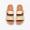 Arwell Step flate sandaler i kremfarget skinn for damer