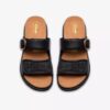 Arwell Step flate sandaler i svart skinn for damer
