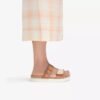 Arwell Step-flate sandaler i tan-farget skinn for damer