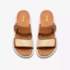 Arwell Step-flate sandaler i tan-farget skinn for damer