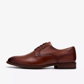 Bowburn-brogues for menn i tanfarget skinn med snøring