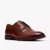 Bowburn-brogues for menn i tanfarget skinn med snøring