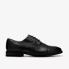Bowburn Cap – svart skinn-Oxford for menn