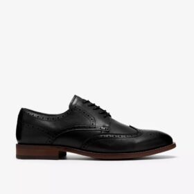 Bowburn Tip-Oxfords i svart skinn for menn