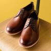 Brantin Plain mørkebrune skinn-Oxfords for menn