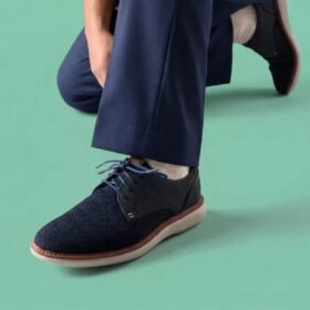 Brantin Plain Navy strikket derby-sko for menn
