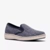 Breeze Sky Zoe marineblå Slip-ons i kanvas for damer