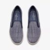Breeze Sky Zoe marineblå Slip-ons i kanvas for damer