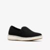 Breeze Sky Zoe – svarte Slip-ons i canvas for damer