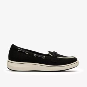 Breezesky Bay Loafers i svart kanvas for damer