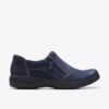 Carleigh Ray marineblå nubuck-Slip-ons för damer