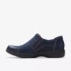 Carleigh Ray marineblå nubuck-Slip-ons för damer