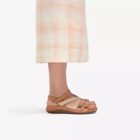 Cecily Mix beige kombinasjonsflate sandaler for kvinner