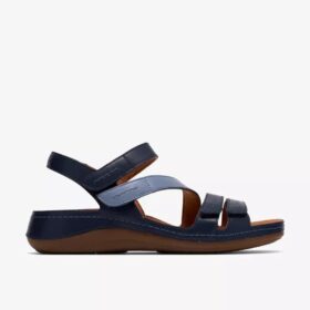 Cecily Mix blå kombinasjonsflate sandaler for kvinner