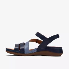 Cecily Mix blå kombinasjonsflate sandaler for kvinner