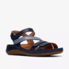 Cecily Mix blå kombinasjonsflate sandaler for kvinner