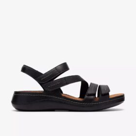 Cecily Mix – flate sandaler i svart kombinasjon for kvinner