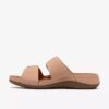 Cecily Step beige nubuck-flate sandaler for kvinner