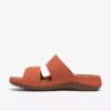 Cecily Step flate sandaler for kvinner i brent oransje