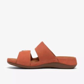 Cecily Step flate sandaler for kvinner i brent oransje
