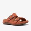Cecily Step flate sandaler for kvinner i brent oransje