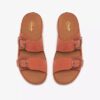 Cecily Step flate sandaler for kvinner i brent oransje