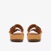 Cecily Step, flate sandaler for kvinner i lys okerfarget nubuck