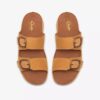 Cecily Step, flate sandaler for kvinner i lys okerfarget nubuck