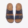 Cecily Step flate sandaler i marineblå nubuck for damer
