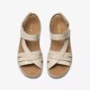 Cecily Strap kremfargede lærrem-sandaler for kvinner