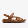 Cecily Strap Tan kombinasjonsrem-sandaler for kvinner