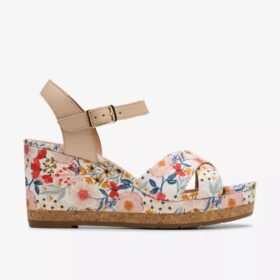 Chicly Floral hvite kilehæler for damer