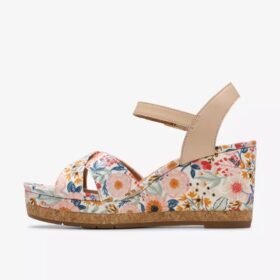 Chicly Floral hvite kilehæler for damer