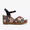 Chicly Floral kilehæler for damer med svart mønster
