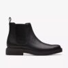 Clarkdale Easy Chelsea boots i svart skinn for menn