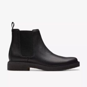 Clarkdale Easy Chelsea boots i svart skinn for menn