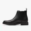 Clarkdale Easy Chelsea boots i svart skinn for menn