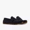 Corsley Bar loafers i marineblått semsket skinn for menn