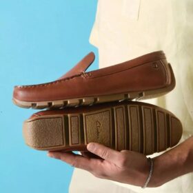 Corsley Plain loafers i tan skinn for menn